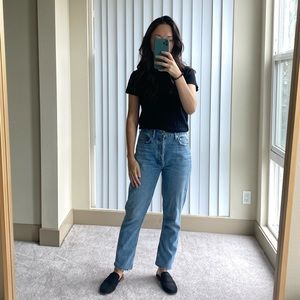 Agolde Riley High Rise Straight Crop Blur- 25